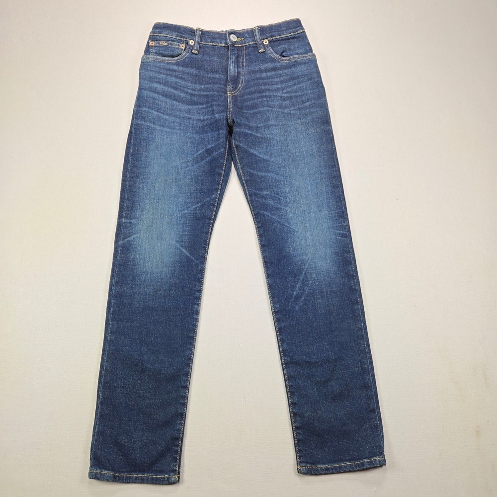 Polo Ralph Lauren Jeans‎ Straight Leg Whiskered Dark Wash Blue Boys Size 12